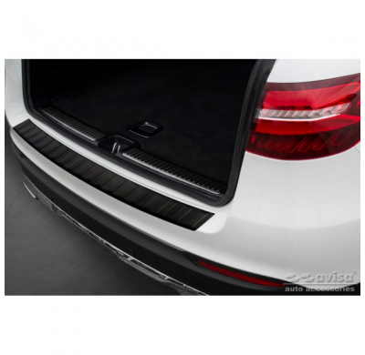 Protector de parachoques trasero de acero inoxidable negro mate para Mercedes GLC 5 puertas 2015-2019 y FL 2019- 'Ribs'.