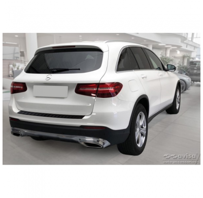 Protector de parachoques trasero de acero inoxidable negro mate para Mercedes GLC 5 puertas 2015-2019 y FL 2019- 'Ribs'.