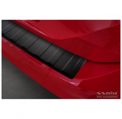 Protector de parachoques trasero en acero inoxidable negro mate para Volkswagen Passat 3G Variant 2014- 'Ribs