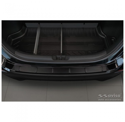 Protector de parachoques trasero en acero inoxidable negro mate para Honda Civic XI HB 2022- 'Ribs'.