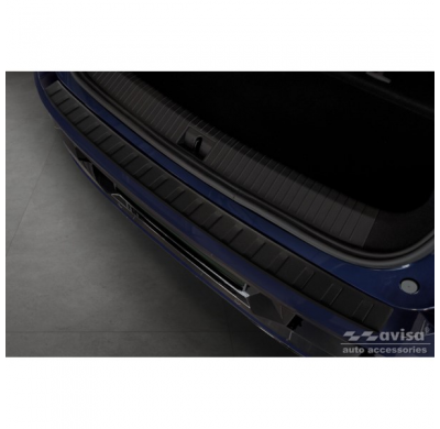 Protector de parachoques trasero de acero inoxidable negro mate adecuado para Renault Megane E-Tech 2022- 'Ribs'.