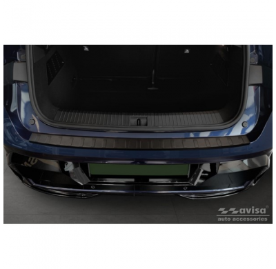 Protector de parachoques trasero de acero inoxidable negro mate adecuado para Renault Megane E-Tech 2022- 'Ribs'.