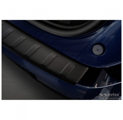 Protector de parachoques trasero de acero inoxidable negro mate adecuado para Renault Megane E-Tech 2022- 'Ribs'.