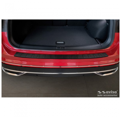 Protector de parachoques trasero de acero inoxidable negro mate apto para Volkswagen Tiguan II / Allspace incl. Estiramiento fac