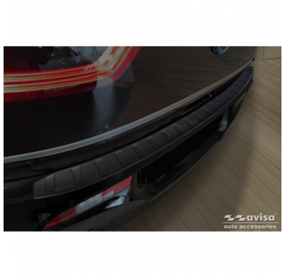 Protector de parachoques trasero de acero inoxidable negro mate adecuado para BMW i3 (i01) Facelift 2017-2022 'Ribs'