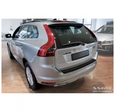 Protector de parachoques trasero de acero inoxidable negro mate adecuado para Volvo CX60 Facelift 2013-2017 'Ribs'