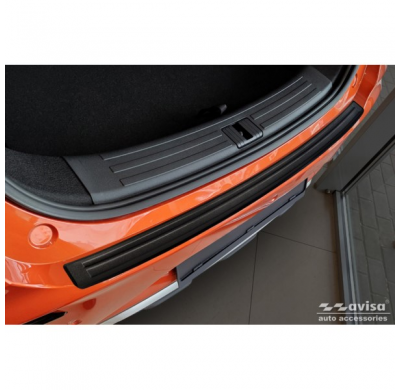 Protector de parachoques trasero de acero inoxidable negro mate apto para MG ZS FL 2019- 'Lines'