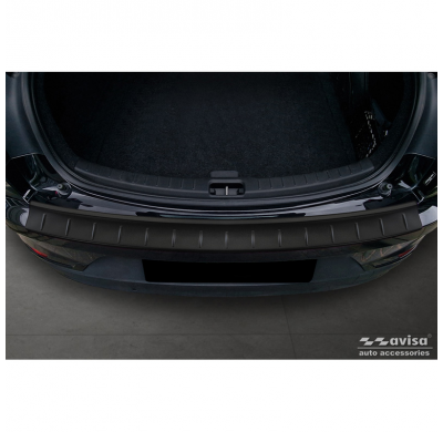 Protector de parachoques trasero de acero inoxidable negro mate adecuado para Polestar 2 2019-2023 y Facelift 2023- 'Ribs'