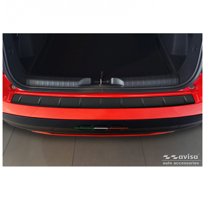 Protector de parachoques trasero de acero inoxidable negro mate apto para Fiat 600 Mild Hybrid / 600e 2023- 'Ribs'