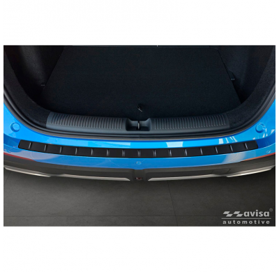 Protector de parachoques trasero de acero inoxidable negro mate Avisa adecuado para MG ZS II 2024 - 'Ribs'