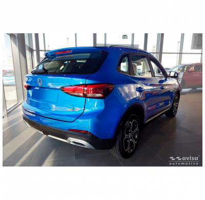 Protector de parachoques trasero de acero inoxidable negro mate Avisa adecuado para MG ZS II 2024 - 'Ribs'