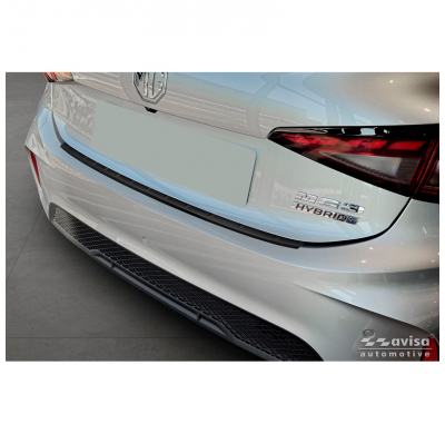 Protector de parachoques trasero de acero inoxidable negro mate Avisa adecuado para MG 3 III 2024 - 'Ribs'