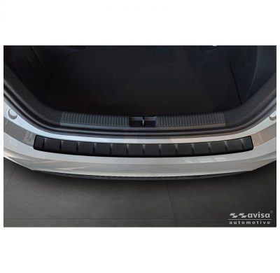 Protector de parachoques trasero de acero inoxidable negro mate Avisa adecuado para MG 3 III 2024 - 'Ribs'