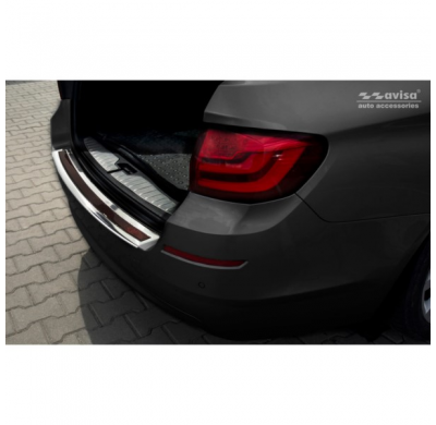 Protector Acero Paragolpes Trasero 'Deluxe' Bmw 5-Serie F11 Touring 2010-2016 Chrome/Red-Black Carbon