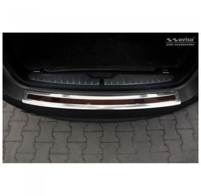 Protector Acero Paragolpes Trasero 'Deluxe' Bmw 5-Serie F11 Touring 2010-2016 Chrome/Red-Black Carbon