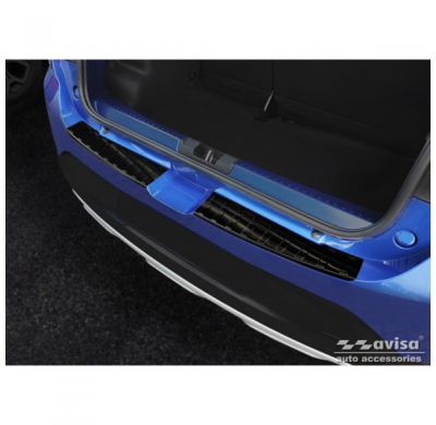 Protector de parachoques trasero de acero inoxidable negro valido para Dacia Sandero III 2020- incl. Stepway 'Ribs' (2 piezas)