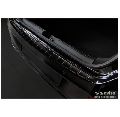 Protector de parachoques trasero de acero inoxidable negro valido para Mercedes CLA II (X118) Shooting Brake 2019- 'Ribs'