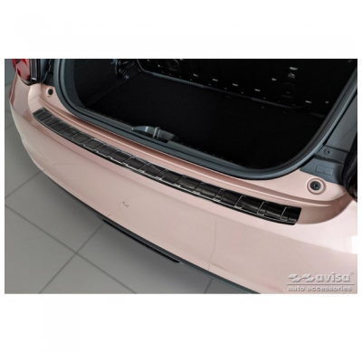 Protector de parachoques trasero de acero inoxidable negro valido para Fiat 500e Berlina 3 puertas 2020- 'Ribs'