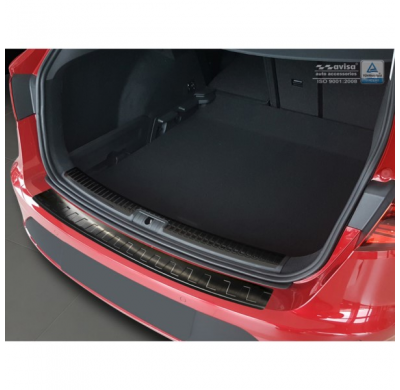 Protector negro acero paragolpes trasero Seat Leon (5F) ST 2013-2017 & 2017- 'RIbs'