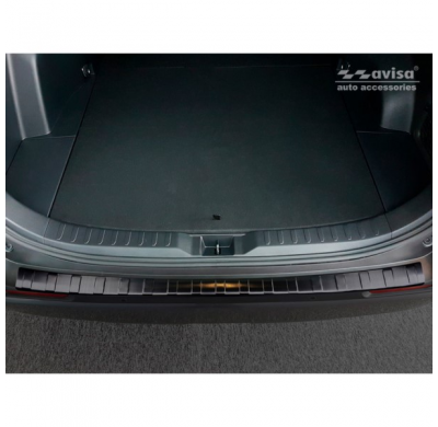 Protector negro acero paragolpes trasero Toyota RAV4 (5th Gen.) 2018- 'Ribs'