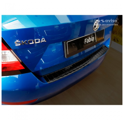 Protector negro acero paragolpes trasero Skoda Fabia III HB 5-puertas Facelift 2018- 'Ribs'