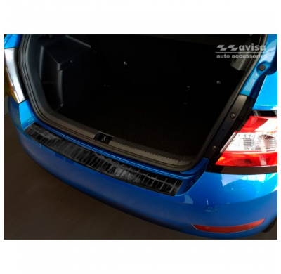 Protector negro acero paragolpes trasero Skoda Fabia III HB 5-puertas Facelift 2018- 'Ribs'