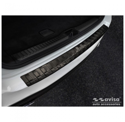 Protector de parachoques trasero de acero inoxidable negro valido para Mercedes GLS (X167) 2019- 'Ribs'