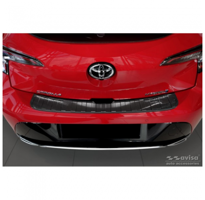 Protector de parachoques trasero de acero inoxidable negro adecuado para Toyota Corolla XII HB 2019- (incl. GR-Sport) 'Ribs'