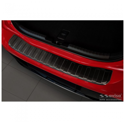 Protector de parachoques trasero de acero inoxidable negro adecuado para Toyota Corolla XII HB 2019- (incl. GR-Sport) 'Ribs'