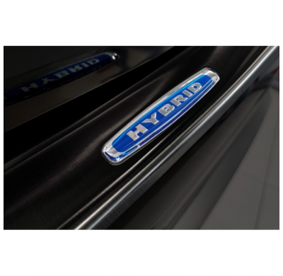 Protector de parachoques trasero en acero inoxidable negro para Toyota Highlander (XU70) 2020- 'Hybrid'.