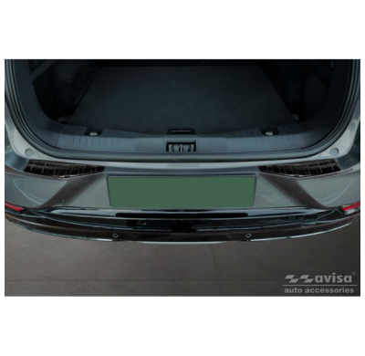 Protector de paragolpes trasero de acero inoxidable negro valido para Ford Mustang Mach-E 2020- 'Ribs' (2-Piezas)