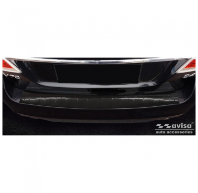 Protector de parachoques trasero de acero inoxidable negro valido para Volvo V70 Facelift 2013-2016 'Ribs'