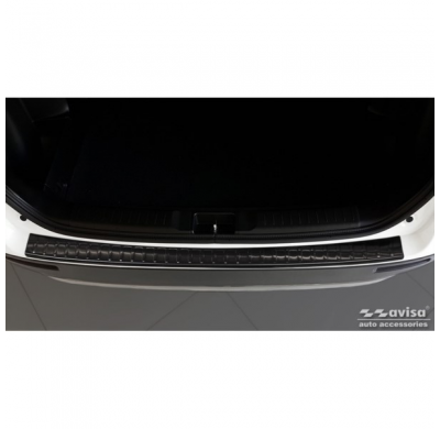 Protector de parachoques trasero de acero inoxidable negro valido para Suzuki Vitara II 2015-2018 y FL 2018- inkl. 'Costillas' h