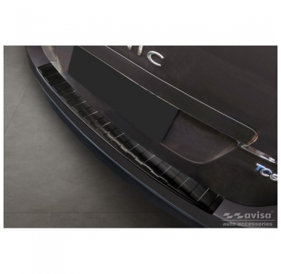 Protector de parachoques trasero de acero inoxidable negro para Renault Grand Scenic 2009-2013 y FL 2013-2016 'Ribs'