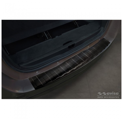 Protector de parachoques trasero de acero inoxidable negro para Renault Grand Scenic 2009-2013 y FL 2013-2016 'Ribs'