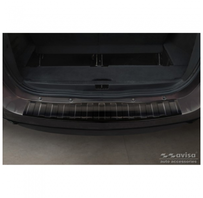 Protector de parachoques trasero de acero inoxidable negro para Renault Grand Scenic 2009-2013 y FL 2013-2016 'Ribs'