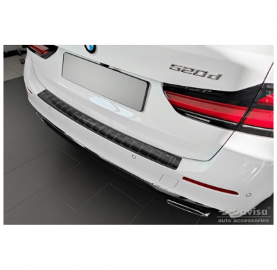 Protector de parachoques trasero de acero inoxidable negro adecuado para BMW Serie 5 G31 Touring Facelift 2020- excl. M-Sport 'C