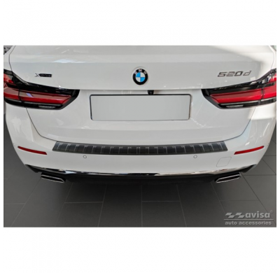 Protector de parachoques trasero de acero inoxidable negro adecuado para BMW Serie 5 G31 Touring Facelift 2020- excl. M-Sport 'C