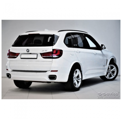 Protector de parachoques trasero de acero inoxidable negro valido para BMW X5 F15 2013-2018 con M-Pakage 'Ribs'