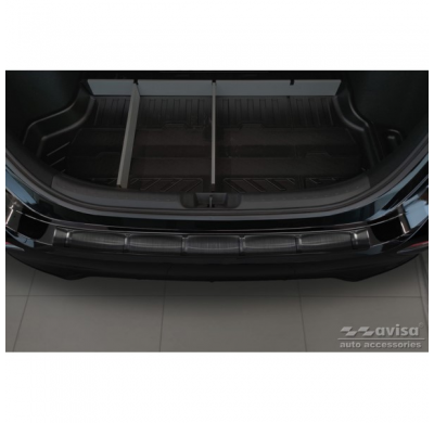 Protector de parachoques trasero en acero inoxidable negro para Honda Civic XI HB 2022- 'Ribs'.