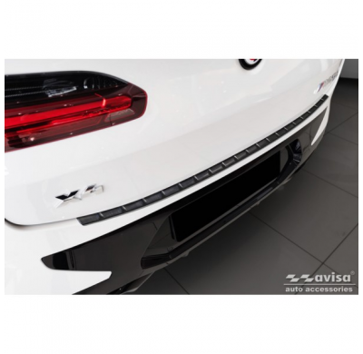 Protector de parachoques trasero de acero inoxidable negro apto para BMW X4 G02 FL 2021- con M-Pakage 'Ribs'