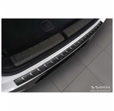 Protector de parachoques trasero de acero inoxidable negro apto para BMW X4 G02 FL 2021- con M-Pakage 'Ribs'