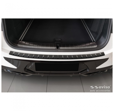 Protector de parachoques trasero de acero inoxidable negro apto para BMW X4 G02 FL 2021- con M-Pakage 'Ribs'