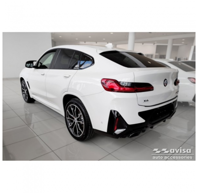 Protector de parachoques trasero de acero inoxidable negro apto para BMW X4 G02 FL 2021- con M-Pakage 'Ribs'