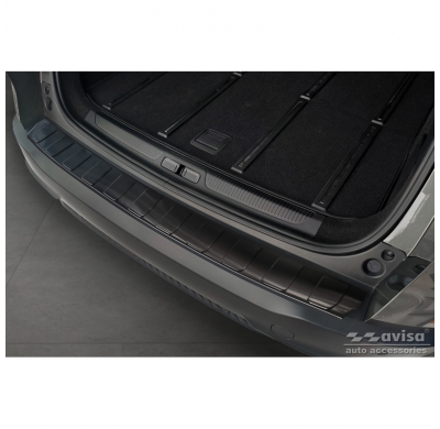 Protector de paragolpes trasero de acero inoxidable negro apto para Citroën C5 X 2021- 'Ribs' AVISA