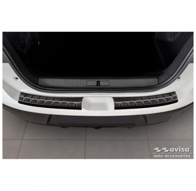 Protector de parachoques trasero de acero inoxidable negro apto para Citroën C4 X 2023- 'Ribs' (2 piezas)