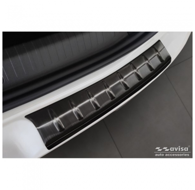 Protector de parachoques trasero de acero inoxidable negro apto para Citroën C4 X 2023- 'Ribs' (2 piezas)