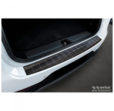 Protector de parachoques trasero de acero inoxidable negro apto para Mercedes EQE SUV (X294) 2022- 'Ribs'