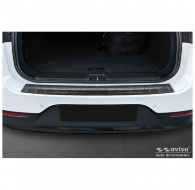 Protector de parachoques trasero de acero inoxidable negro apto para Mercedes EQE SUV (X294) 2022- 'Ribs'