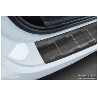 Protector de parachoques trasero de acero inoxidable negro apto para Mercedes EQE SUV (X294) 2022- 'Ribs'